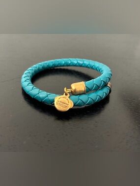 Alex and Ani Bracelet, Braided Leather Wrap, Caribbean
